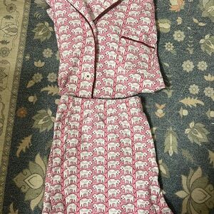 Roller Rabbit Pink Hathi Polo Pajamas